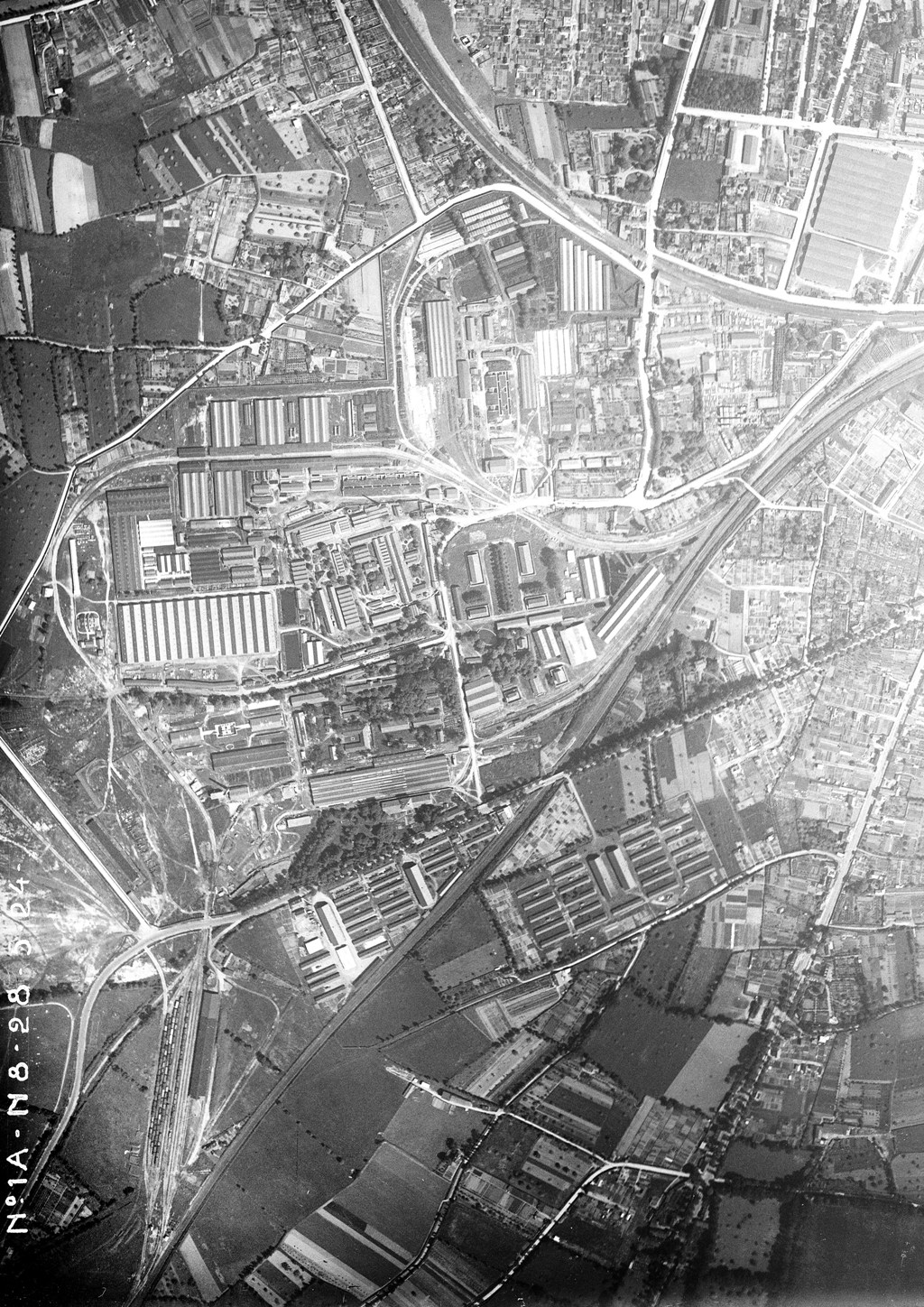 Vue Aerienne 1970 Rennes Courrouze Cleunay Arsenal Redon