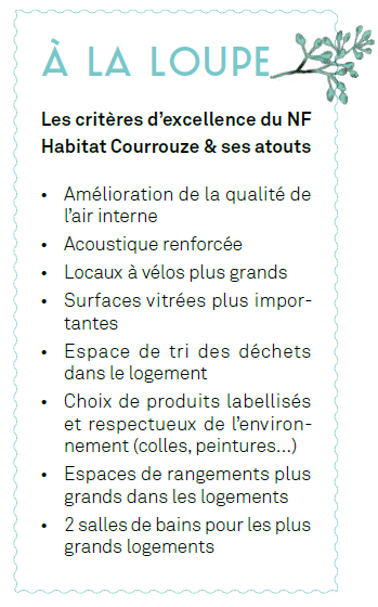Critères d'excellence du NF Habitat Courrouze & ses atouts