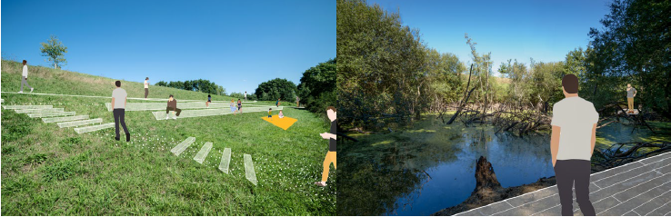 © Esquisse des premières pistes d'améngement du parc, Studio Vigano