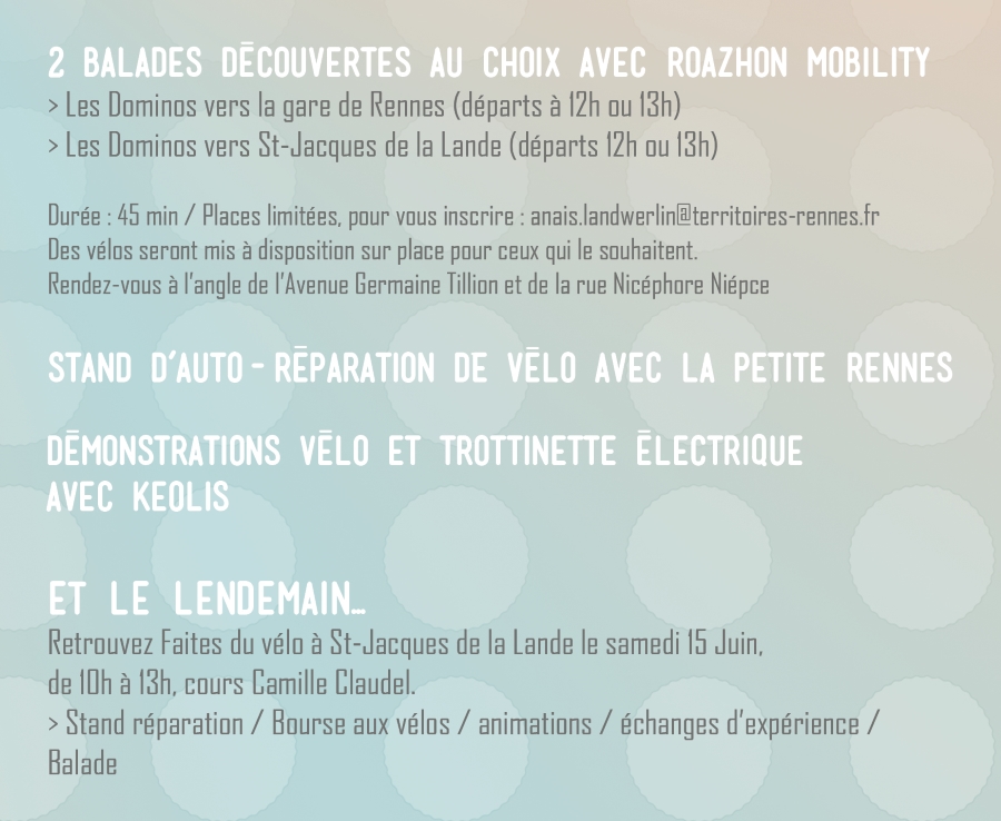 Programme de l'après midi