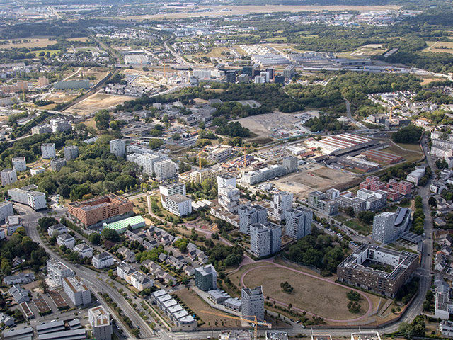 Vue aérienne du site de La Courrouze